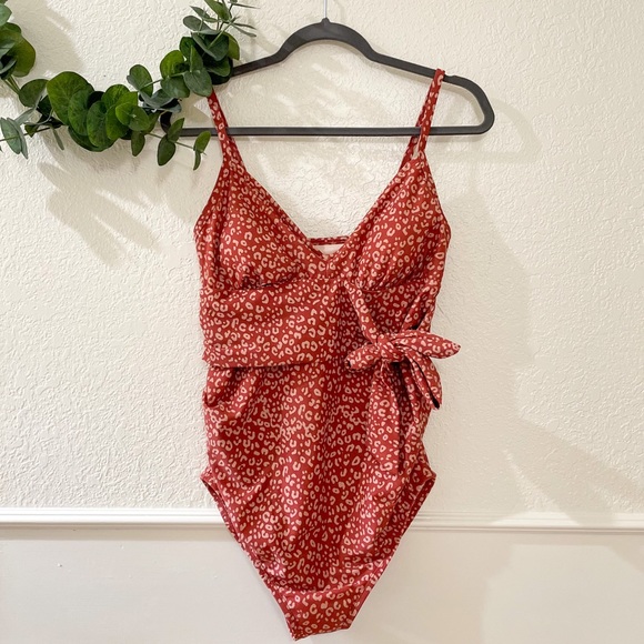 Isabel Maternity by Ingrid & Isabel Other - Leopard print bow tie swimsuit